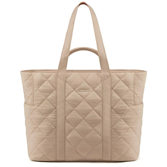 JMT-764938 Puffer Tote Bag for 15.6 in Laptop - Large Quilted Handbag with Shoulder Strap