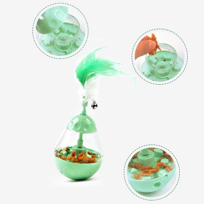 JMT-765130 Interactive LED Light-Up Tumbler Cat Toy - Durable ABS Material, Engaging Bite Toy