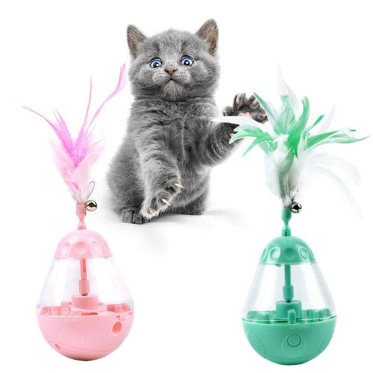 JMT-765130 Interactive LED Light-Up Tumbler Cat Toy - Durable ABS Material, Engaging Bite Toy