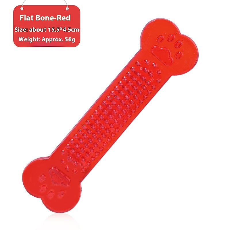JMT-765258 Transparent PVC Flat Bone Dog Toy - Flexible & Bite-Resistant for Small to Large Dogs