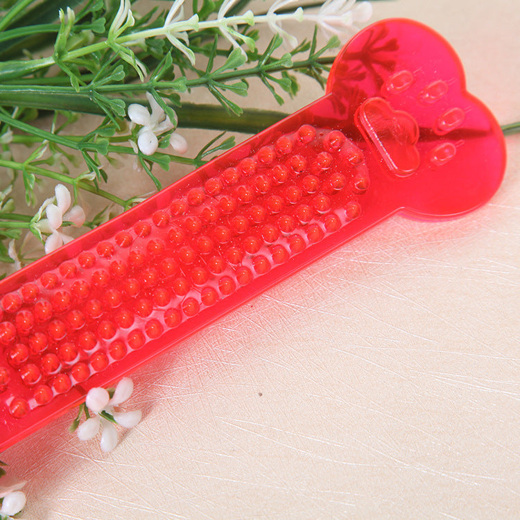 JMT-765258 Transparent PVC Flat Bone Dog Toy - Flexible & Bite-Resistant for Small to Large Dogs