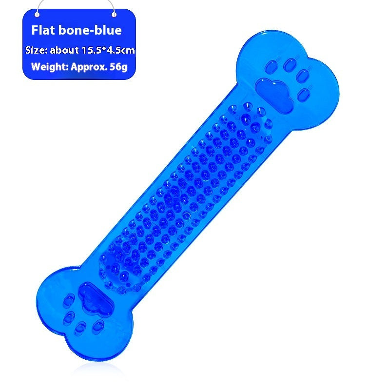 JMT-765258 Transparent PVC Flat Bone Dog Toy - Flexible & Bite-Resistant for Small to Large Dogs