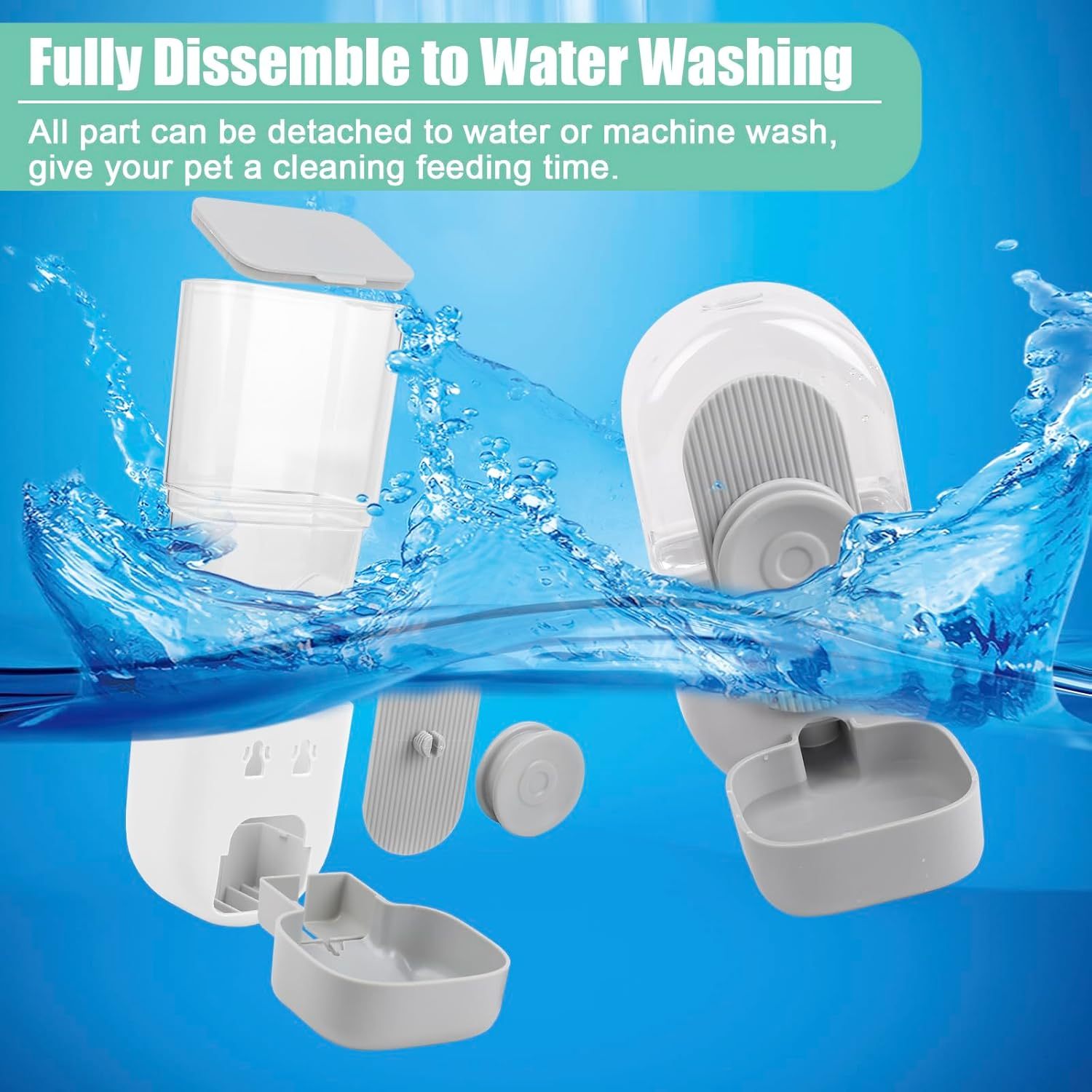 JMT-766090 Hanging Automatic Pet Food and Water Dispenser Set for Small Animals - Ideal for Rabbits, Ferrets, and Cats