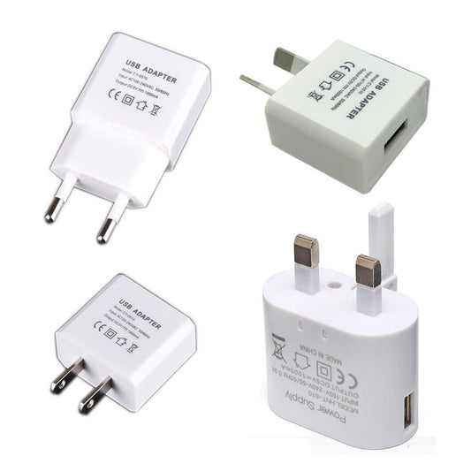 JMT-766602 5V 1A USB Power Adapter for Mobile Phones – EU/USA/Australia/UK Compatible