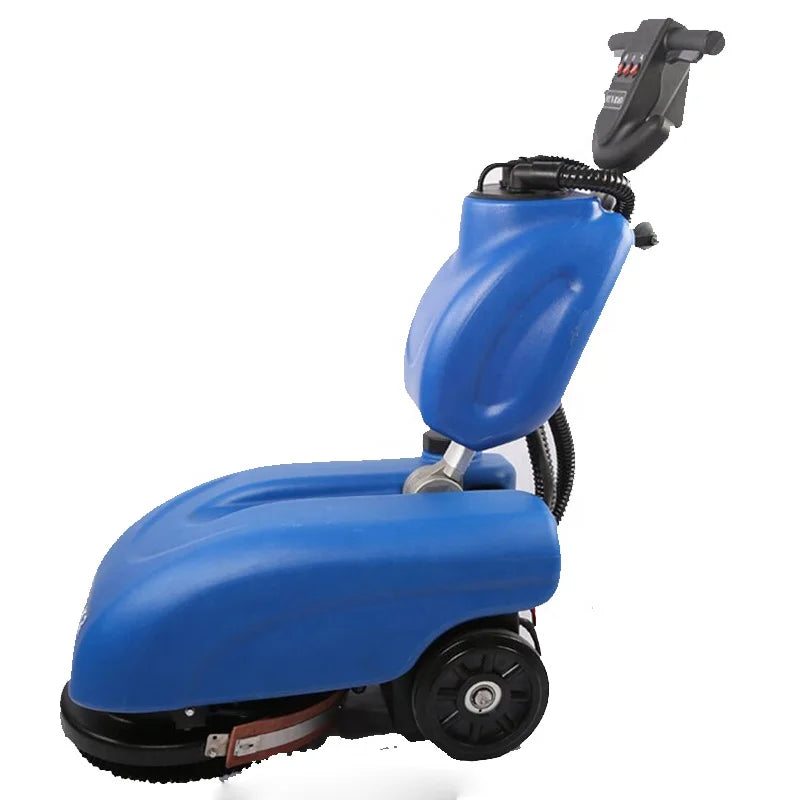 JMT-766730 Orange Mini Hand Push Battery-Powered Floor Cleaning Scrubber Dryer for Tile and Epoxy Surfaces