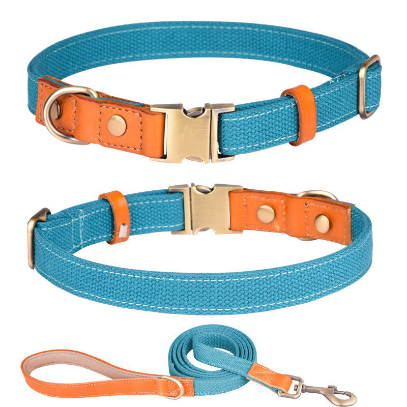 JMT-766922 First Layer Cowhide Dog Collar with Adjustable Drawstring - Available in Multiple Colors