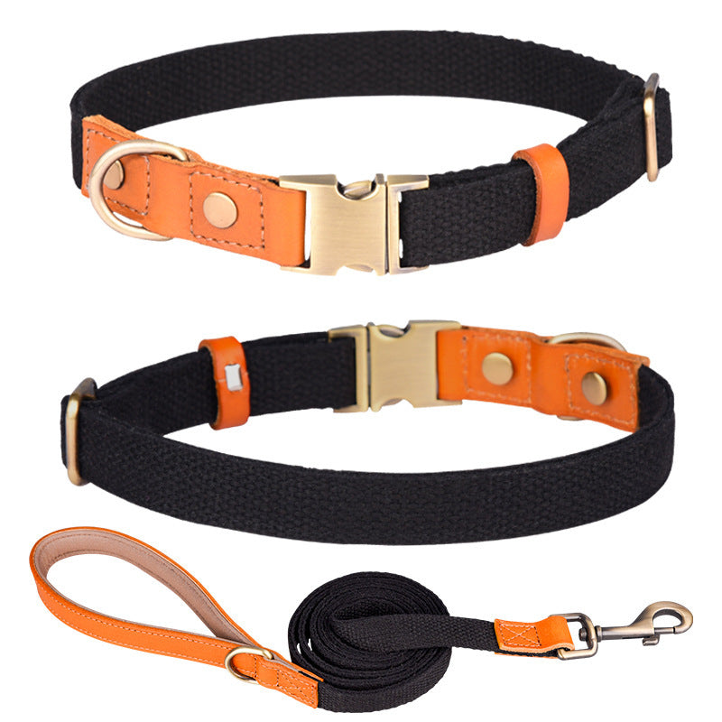 JMT-766922 First Layer Cowhide Dog Collar with Adjustable Drawstring - Available in Multiple Colors