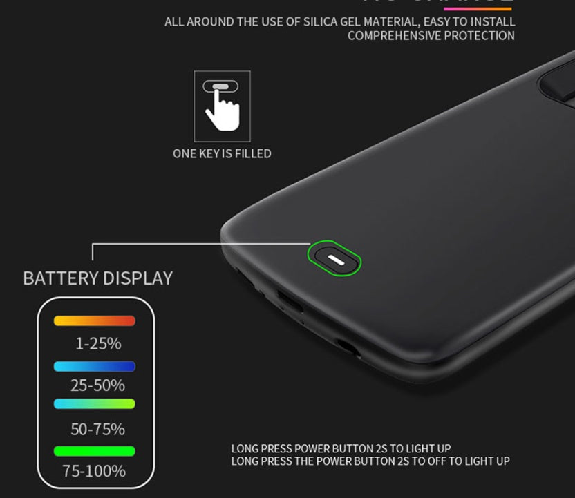 JMT-767434 Wireless Charging Phone Case for Samsung S8/S9 with Built-In Large Capacity Power Bank