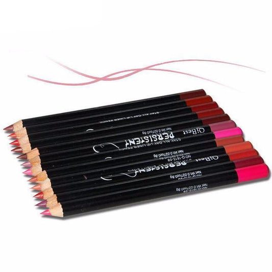 JMT-767690 12-Color Waterproof Lip Liner Pencil Set for Long-Lasting Makeup