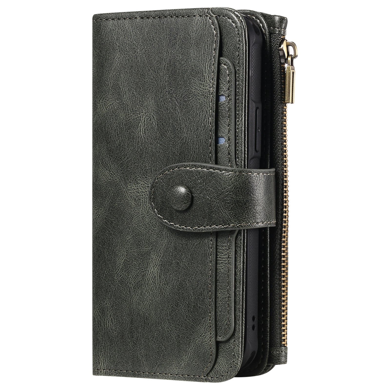 JMT-767946 Multi-Function Leather Phone Case with Card Wallet and Magnetic Anti-Fall Protection for 16 Models