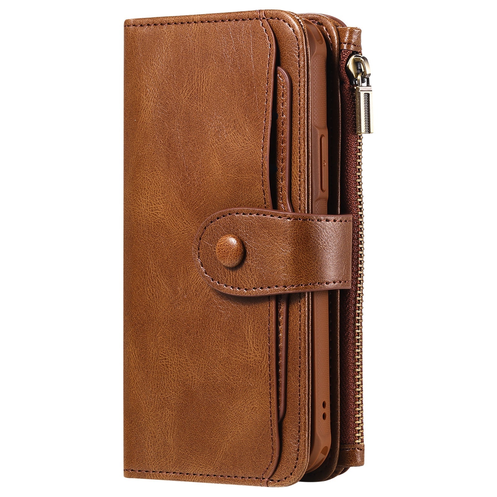 JMT-767946 Multi-Function Leather Phone Case with Card Wallet and Magnetic Anti-Fall Protection for 16 Models