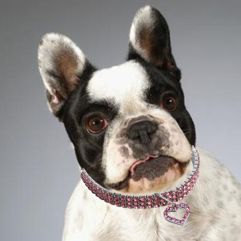 JMT-768074 Heart-Shaped Metal Pet Necklace for All Seasons - Adjustable Sizes Available