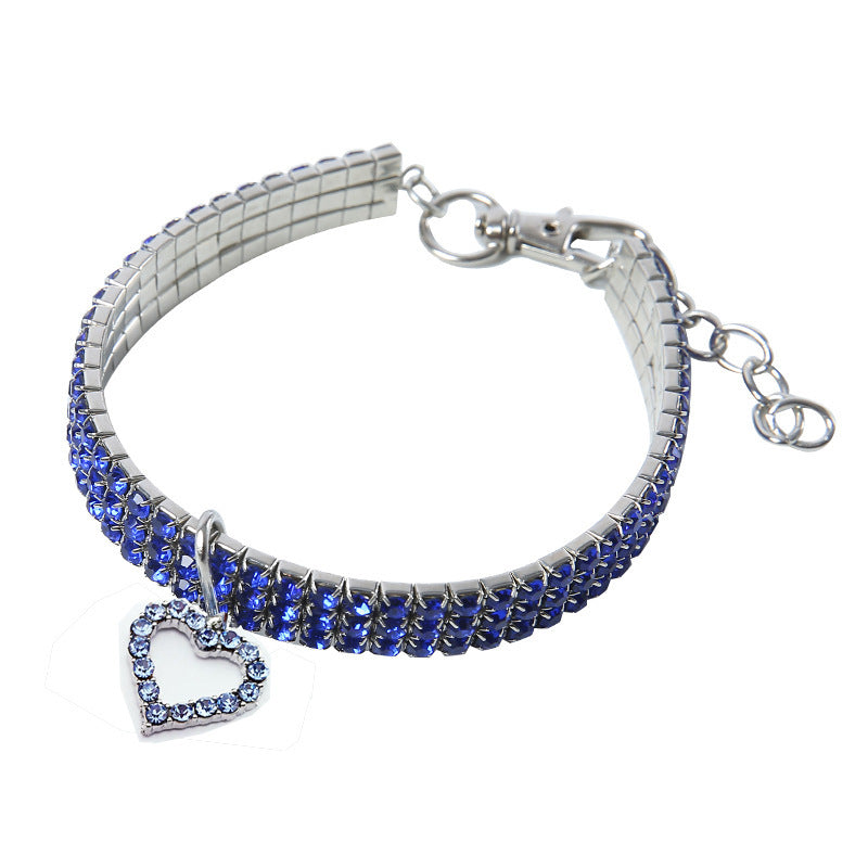 JMT-768074 Heart-Shaped Metal Pet Necklace for All Seasons - Adjustable Sizes Available