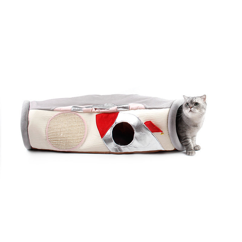 JMT-768394 Folding UFO Cat Scratcher and Semi-Enclosed Litter Tunnel for Pets