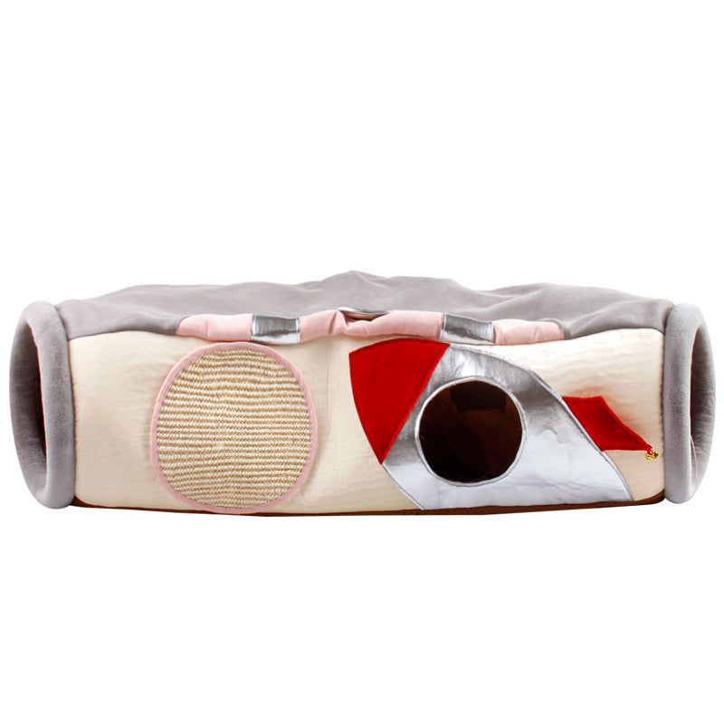 JMT-768394 Folding UFO Cat Scratcher and Semi-Enclosed Litter Tunnel for Pets