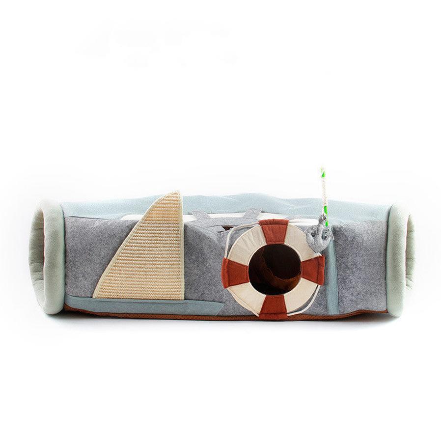 JMT-768394 Folding UFO Cat Scratcher and Semi-Enclosed Litter Tunnel for Pets