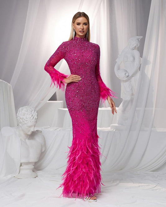JMT-768650 Elegant Purple Ladies Dress - Model SH0123