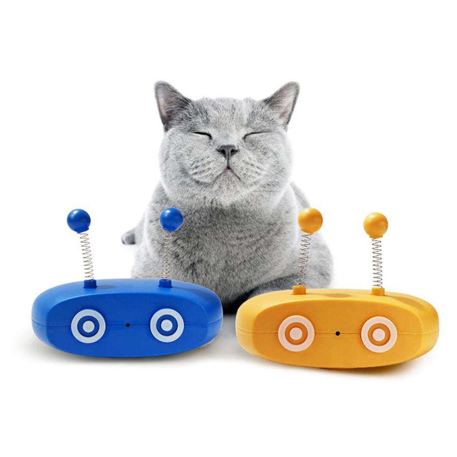 JMT-768714 Interactive USB Rechargeable Laser Cat Toy with Feather Teaser