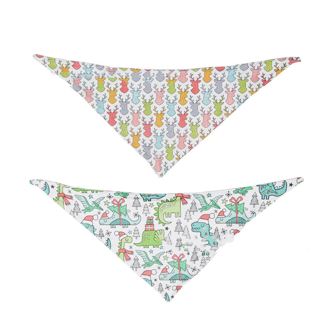JMT-769034 Double-Sided Pet Triangle Scarf with Festive Patterns for Dogs