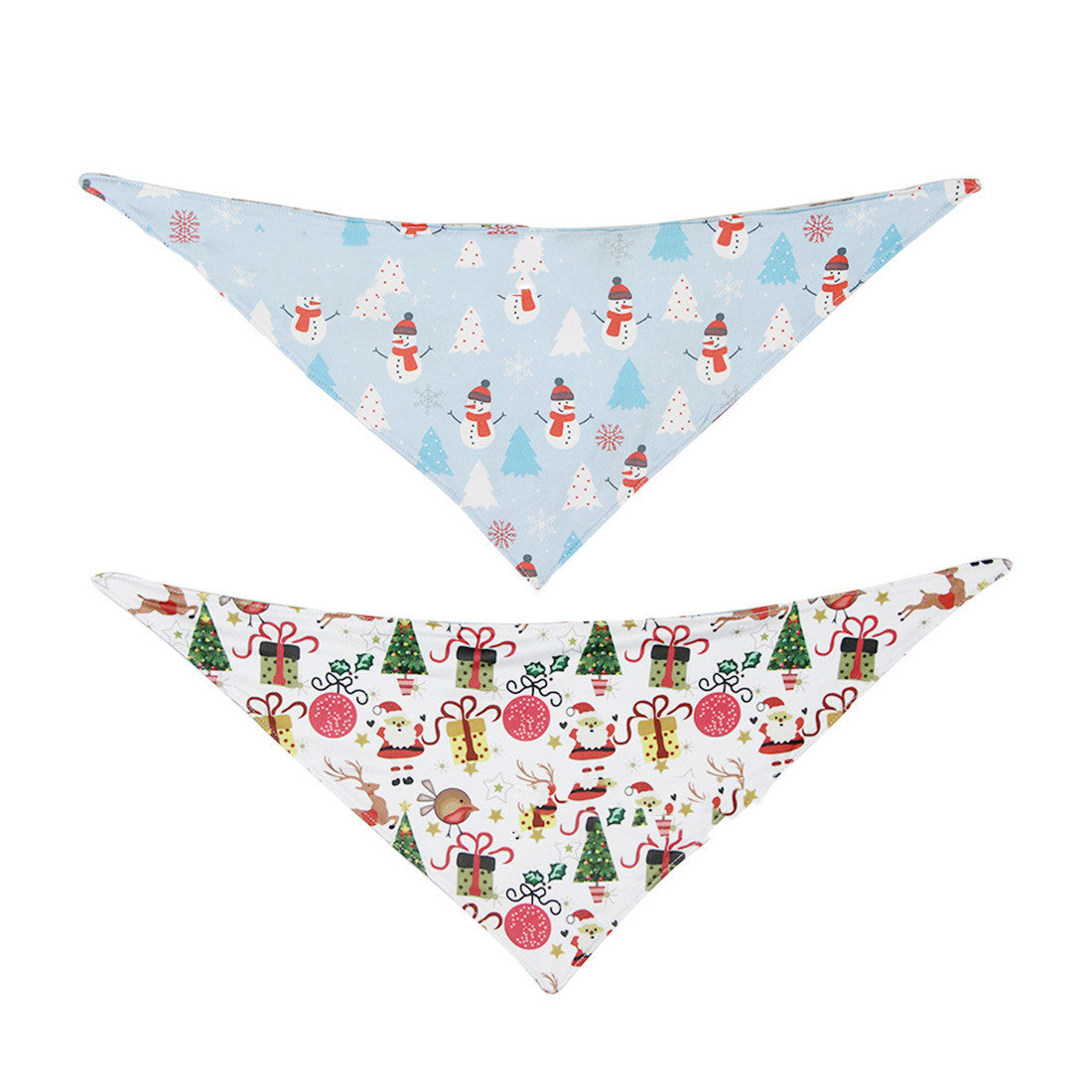 JMT-769034 Double-Sided Pet Triangle Scarf with Festive Patterns for Dogs