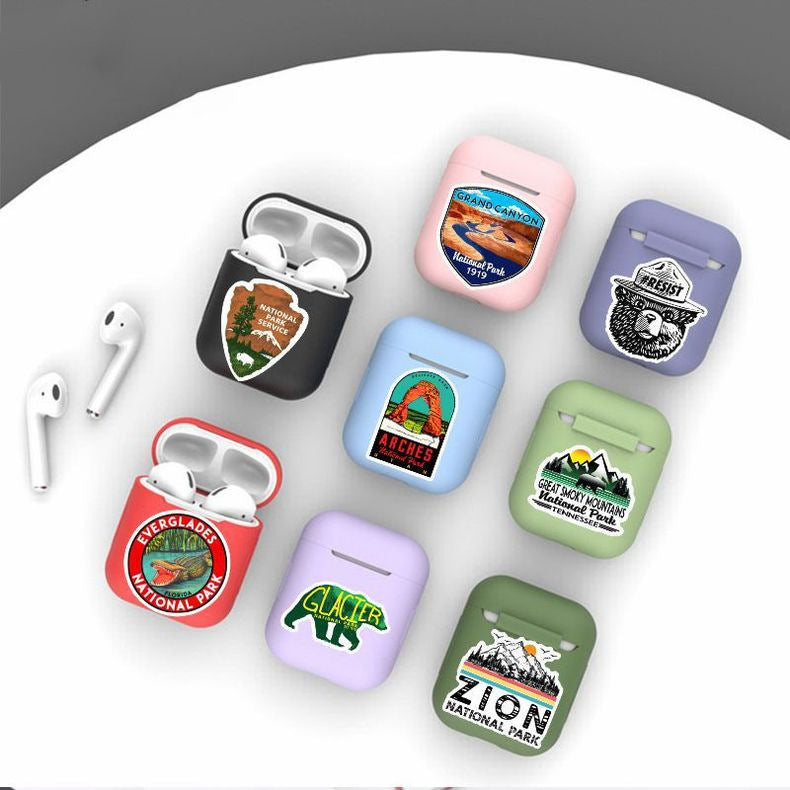 JMT-769034 Matte Cartoon PVC Stickers - Waterproof National Park Series, Small Size, 25g