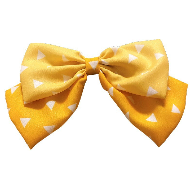 JMT-769098 Chiffon Cartoon Character Bow Hairpin in Plaid Pattern - Unisex Hair Accessory