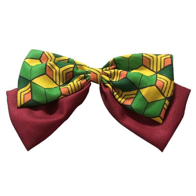 JMT-769098 Chiffon Cartoon Character Bow Hairpin in Plaid Pattern - Unisex Hair Accessory