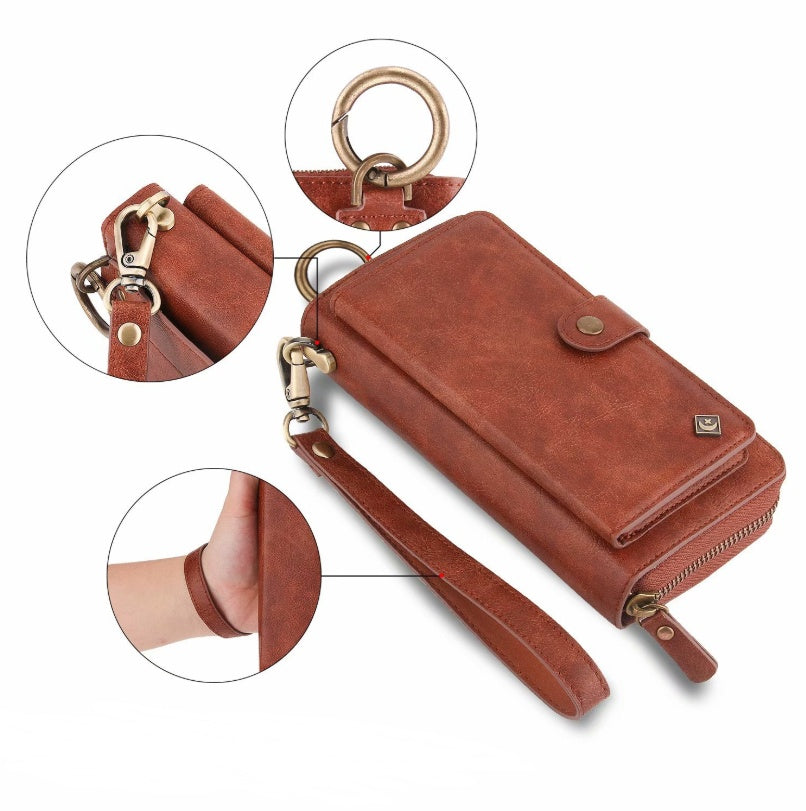 JMT-769098 Multi-function Zipper Wallet Phone Case for Galaxy Note8 - Elegant Imitation Leather Design in Multiple Colors
