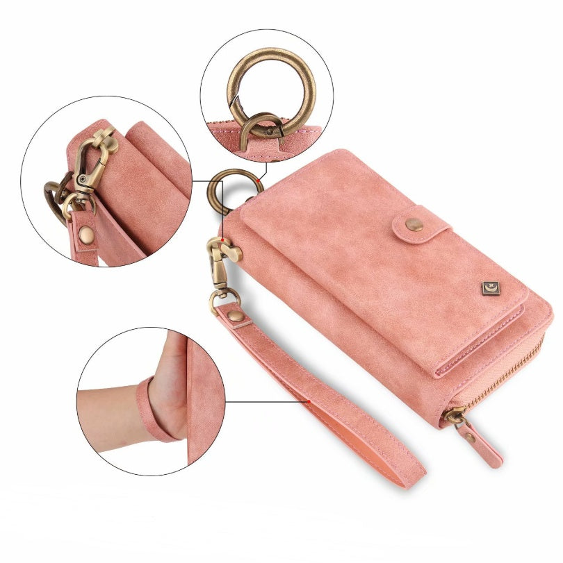 JMT-769098 Multi-function Zipper Wallet Phone Case for Galaxy Note8 - Elegant Imitation Leather Design in Multiple Colors