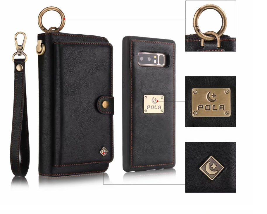 JMT-769098 Multi-function Zipper Wallet Phone Case for Galaxy Note8 - Elegant Imitation Leather Design in Multiple Colors