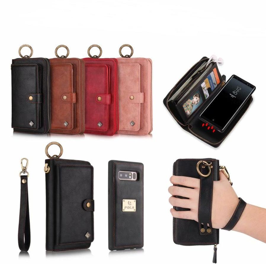 JMT-769098 Multi-function Zipper Wallet Phone Case for Galaxy Note8 - Elegant Imitation Leather Design in Multiple Colors