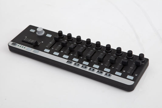 JMT-769738 Portable MIDI Controller with 9 Assignable Faders, 11 Buttons, and USB Compatibility for Music Production