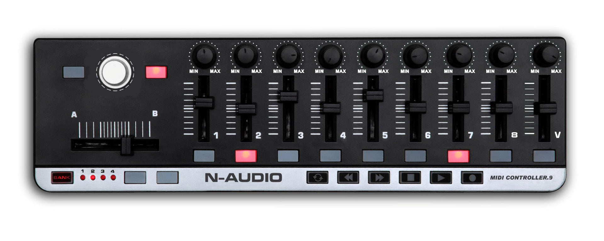 JMT-769738 Portable MIDI Controller with 9 Assignable Faders, 11 Buttons, and USB Compatibility for Music Production