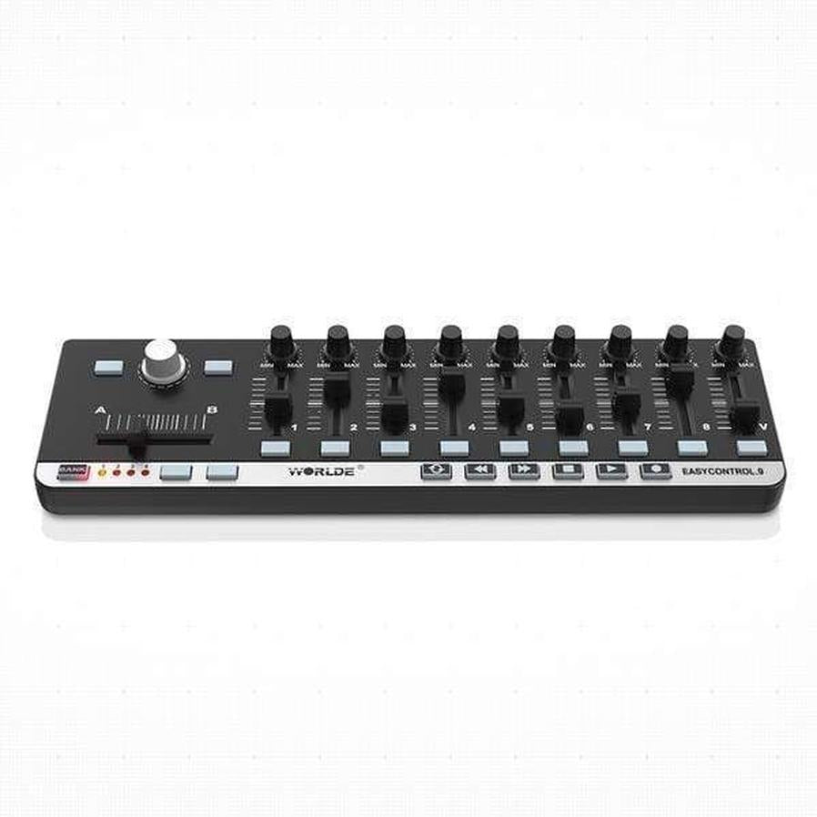 JMT-769738 Portable MIDI Controller with 9 Assignable Faders, 11 Buttons, and USB Compatibility for Music Production