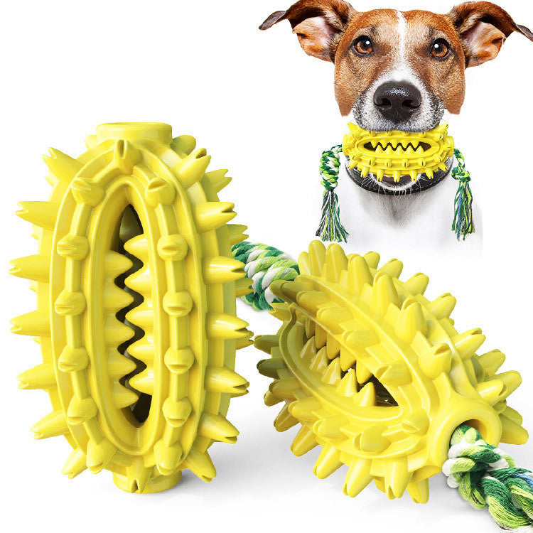 JMT-769866 Durable TPR Dog Toy with Rope Cactus Molar Stick for Chewing and Teeth Cleaning