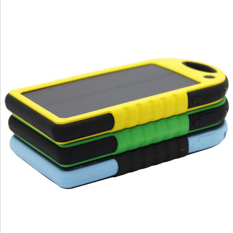 JMT-770058 Solar Power Bank with Dual USB Ports and 8000mAh Battery, Waterproof and Dustproof, Includes Carabiner for Outdoor Use