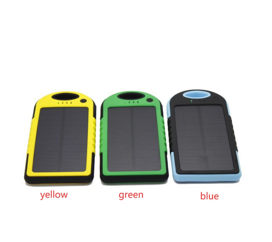 JMT-770058 Solar Power Bank with Dual USB Ports and 8000mAh Battery, Waterproof and Dustproof, Includes Carabiner for Outdoor Use