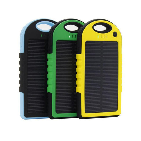 JMT-770058 Solar Power Bank with Dual USB Ports and 8000mAh Battery, Waterproof and Dustproof, Includes Carabiner for Outdoor Use