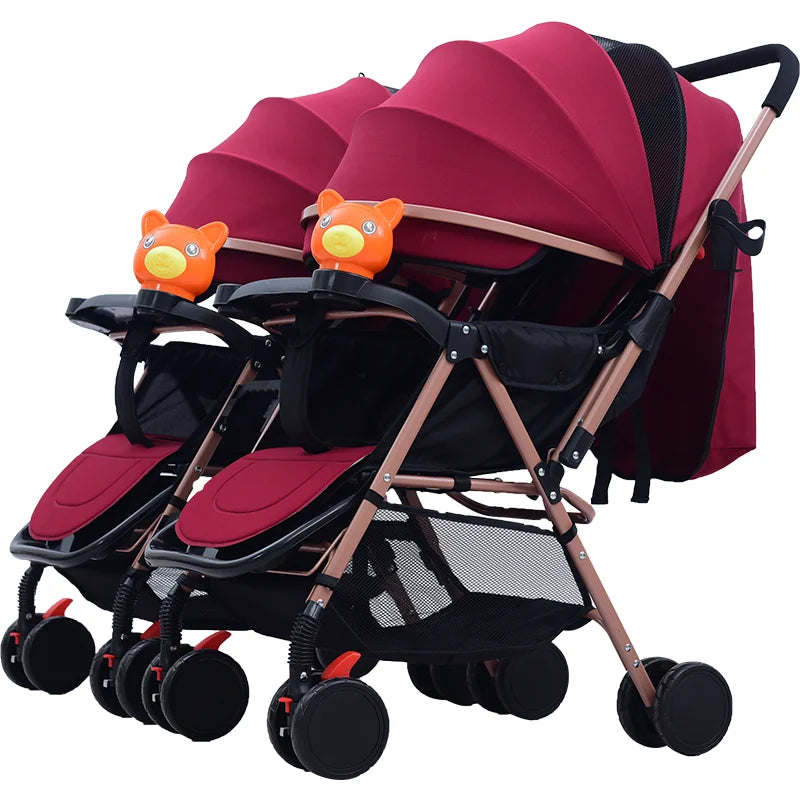 JMT-770826 Twins Baby Stroller Set for Kids - Dual Reborn Baby Push Pram
