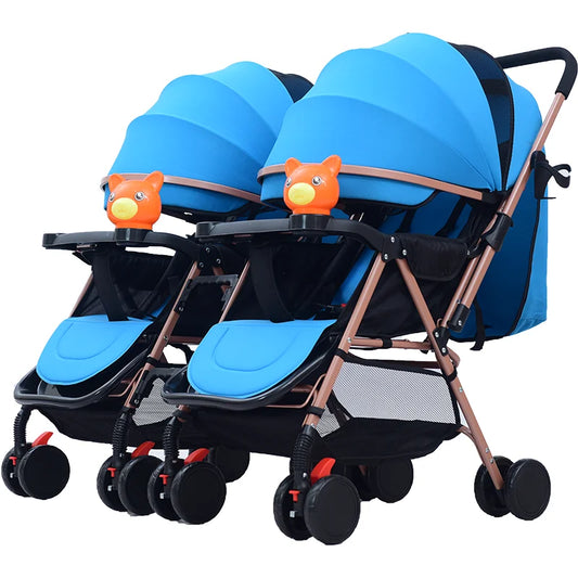 JMT-770826 Twins Baby Stroller Set for Kids - Dual Reborn Baby Push Pram