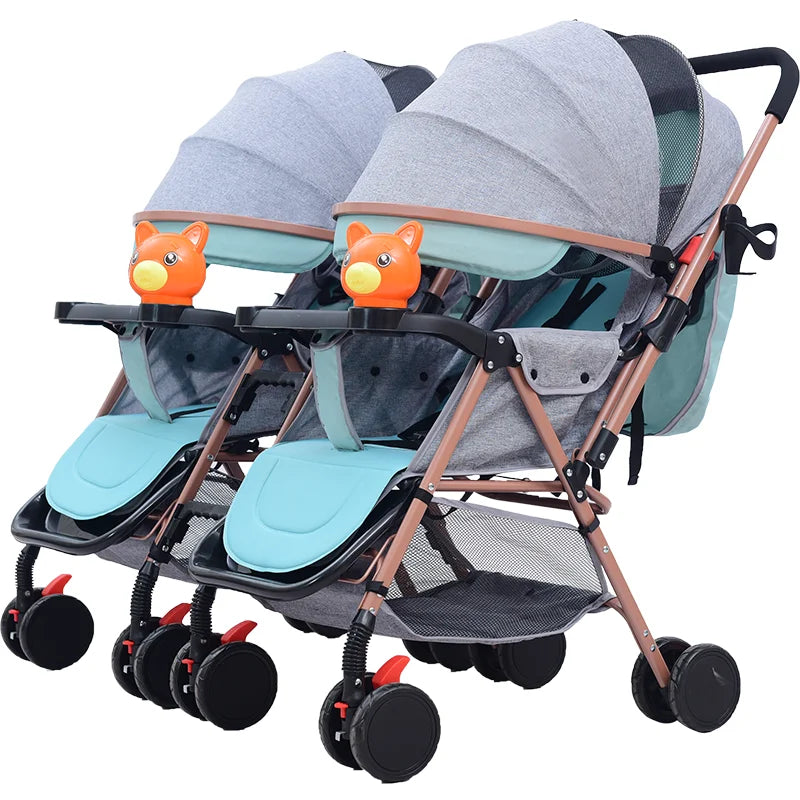 JMT-770826 Twins Baby Stroller Set for Kids - Dual Reborn Baby Push Pram