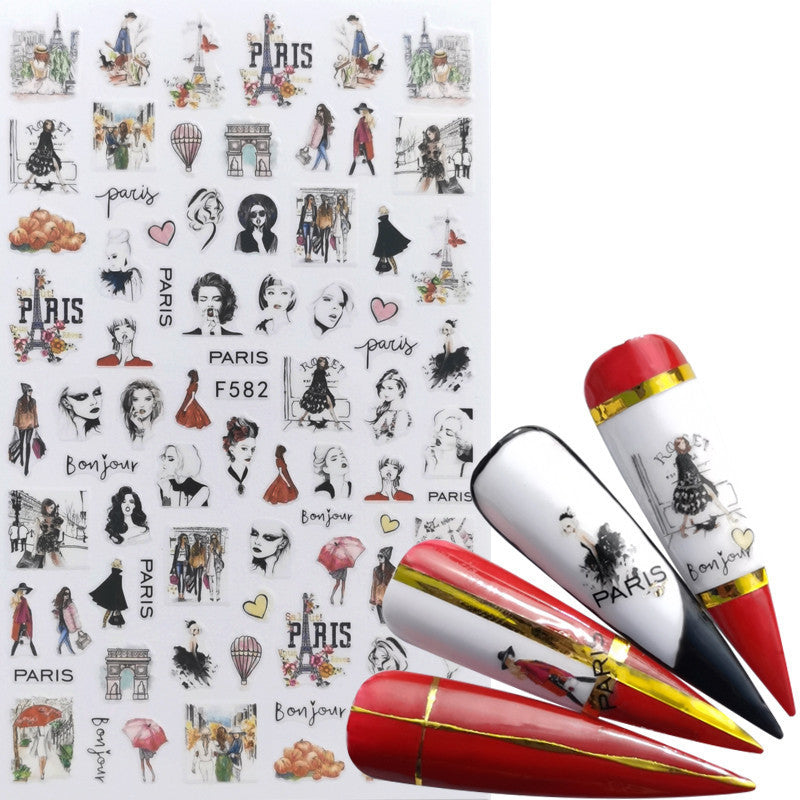 JMT-771018 Character Image Nail Stickers for Decorative Manicure and Nail Art