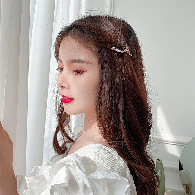 JMT-771402 Mermaid Tail Hairpin Side Clip in Alloy with Diamond and Lollipop Designs