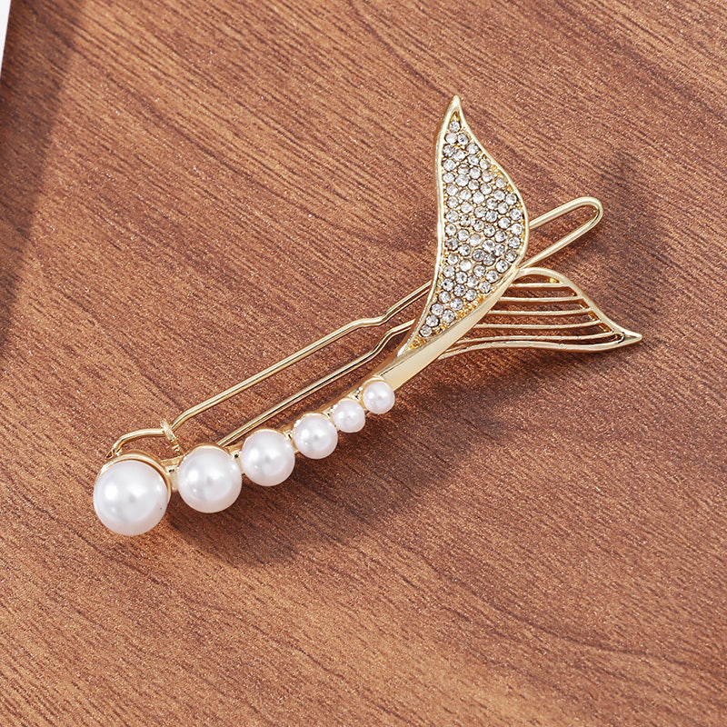 JMT-771402 Mermaid Tail Hairpin Side Clip in Alloy with Diamond and Lollipop Designs