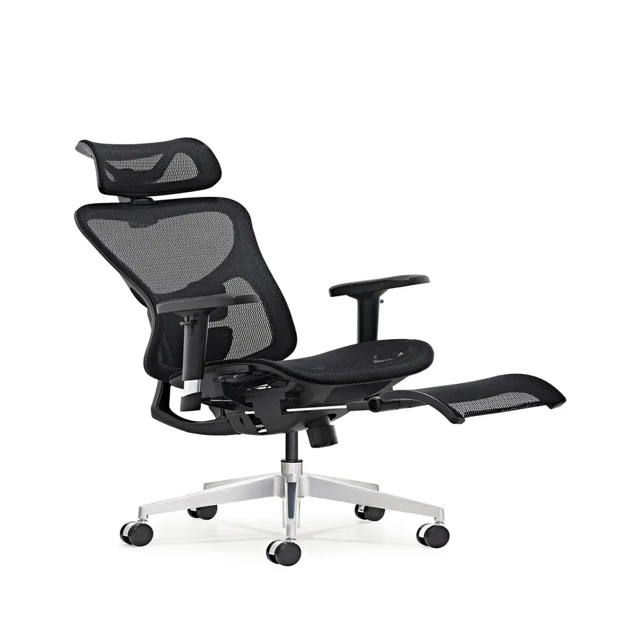 JMT-771466 Ergonomic Mesh Executive Office Chair with Footrest, Rotating Fabric Swivel and Gas Lift