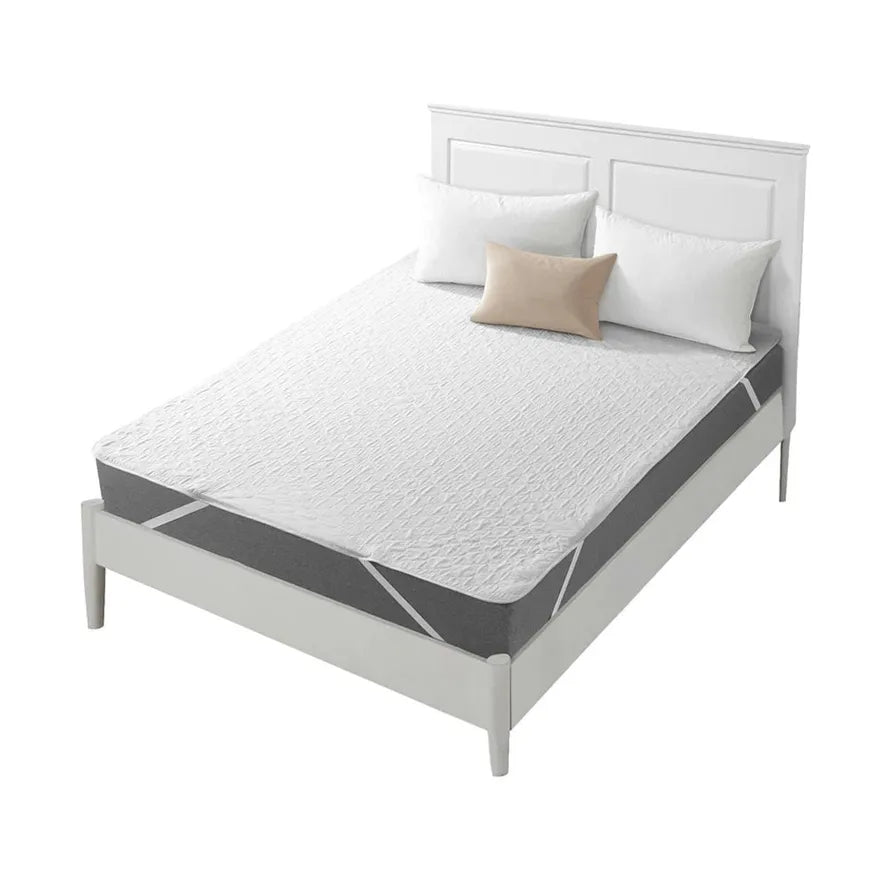 JMT-771786 Noiseless Waterproof Mattress Protector with Elastic Straps and Spring Pad Design