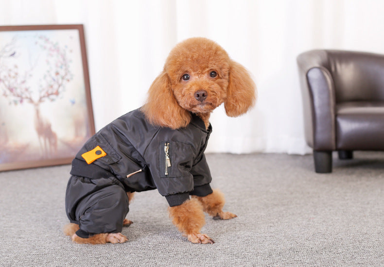 JMT-772490 Cozy Autumn Clothes for Puppies - Four-legged Design with Size Options