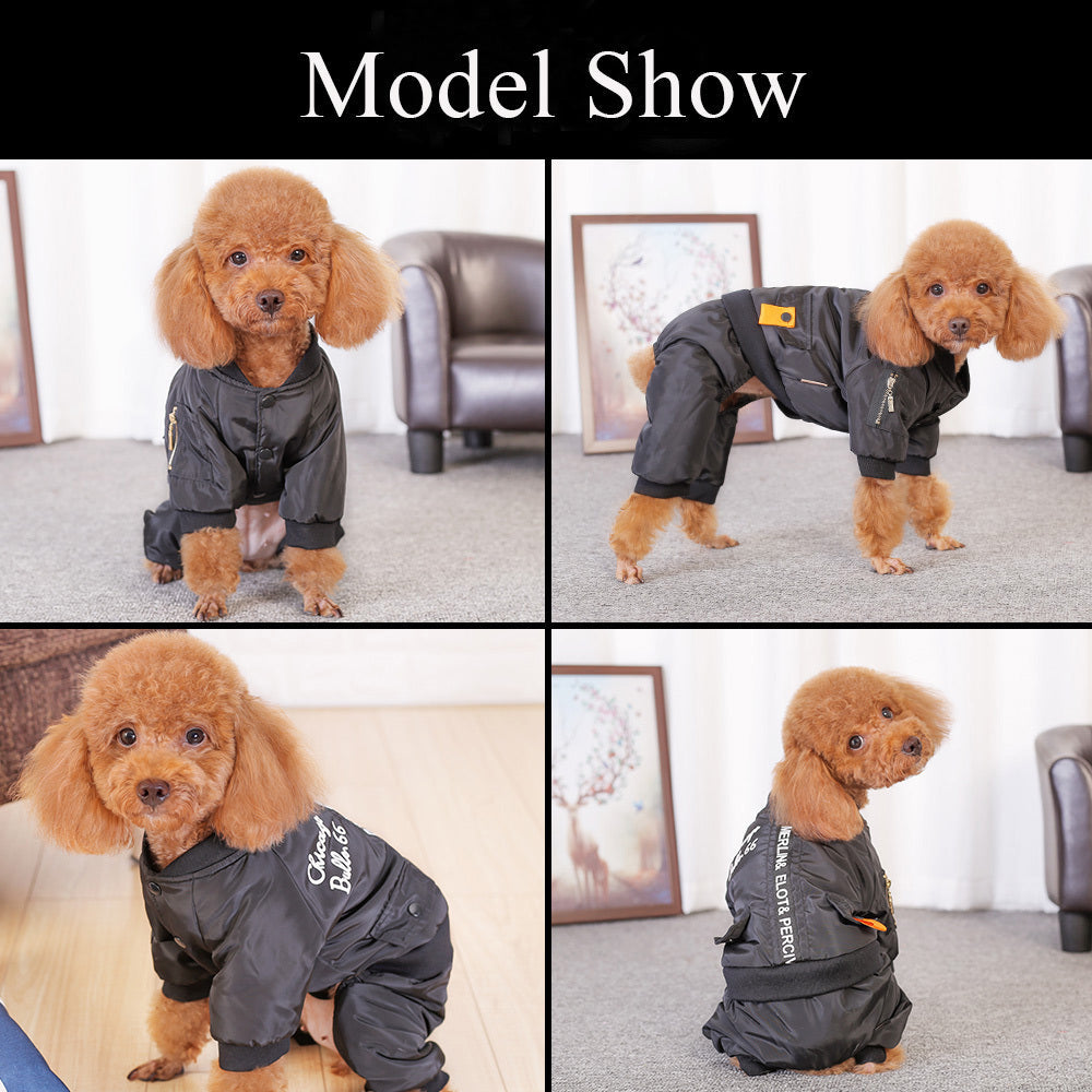 JMT-772490 Cozy Autumn Clothes for Puppies - Four-legged Design with Size Options