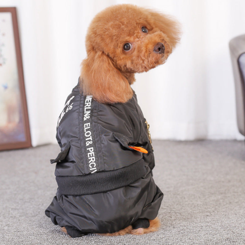JMT-772490 Cozy Autumn Clothes for Puppies - Four-legged Design with Size Options
