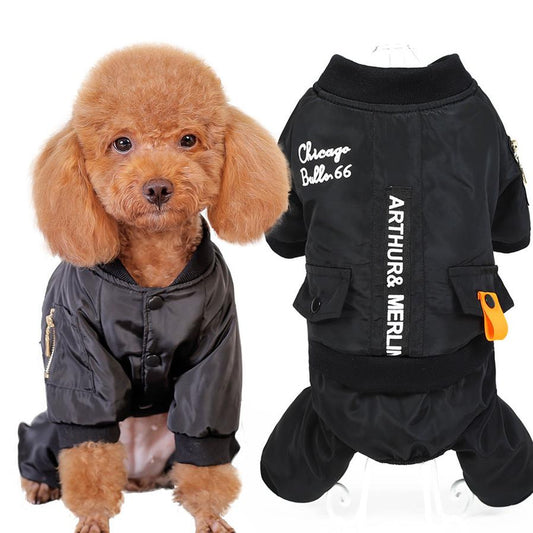 JMT-772490 Cozy Autumn Clothes for Puppies - Four-legged Design with Size Options